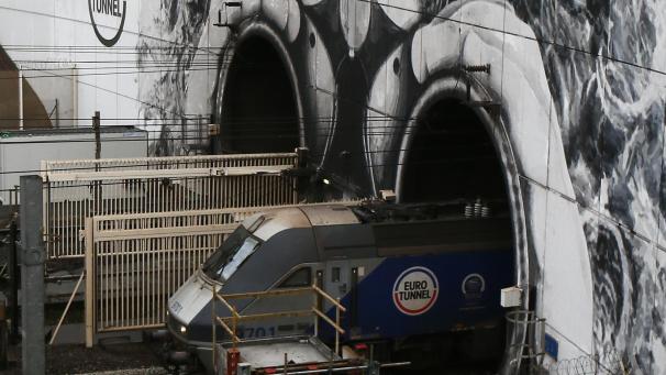 <p>Ein leerer Zug verlässt den Eurotunnel. Seit Jahren gibt es Vorschläge einer Verkehrsverbindung zwischen Großbritannien und Irland. Mit Boris Johnson sitzt nun ein vehementer Befürworter eines solchen Mega-Projekts in 10, Downing Street.</p>