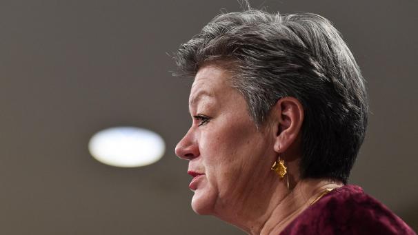 <p>Ylva Johansson macht dem Frontex-Chef Druck Druck.</p>