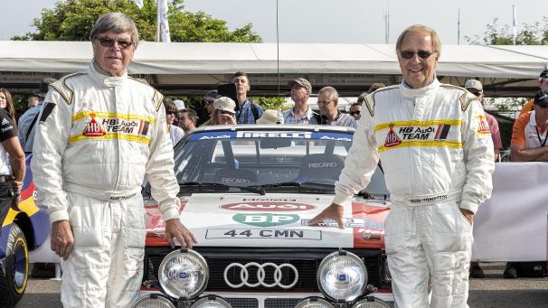 <p>Hannu Mikkola (r.) und Copilot Arne Hertz.</p>