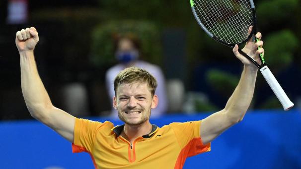 <p>David Goffin feierte in Montpellier.</p>
