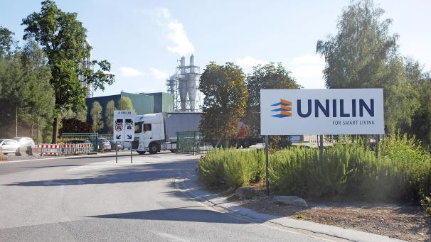 <p>Das Gelände des Fußbodenherstellers Unilin in Burtonville.</p>