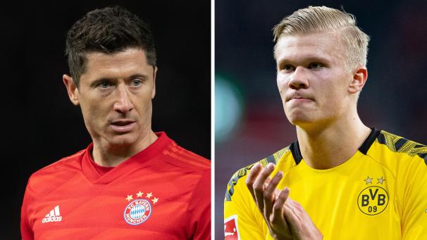 <p>Beim Duell zwischen Bayern und Dortmund stehen auch die Torjäger Robert Lewandowski (links) und Erling Haaland im Mittelpunkt.</p>