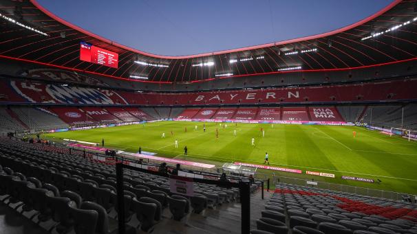 <p>Ein Blick auf die leeren Ränge der Allianz Arena.</p>