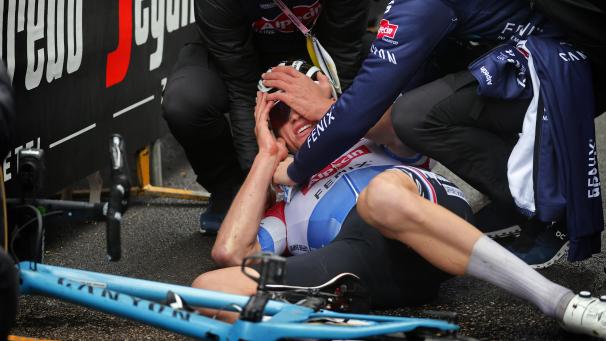 <p>Siegreich, aber erschöpft: Mathieu van der Poel gewann die Etappe am Sonntag.</p>