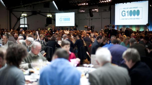 <p>Premiere für partizipative Demokratie auf gesamtbelgischer Ebene: der Bürgergipfel G1000 am 11. November 2011. Flamen, Frankophone und Deutschsprachige debattierten über Verbesserungen in einer Vielzahl gesellschaftsrelevanter Bereiche.</p>