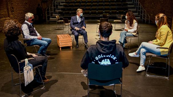 <p>König Philippe tauschte sich am Dienstag mit Akteuren des Kultursektors aus.</p>