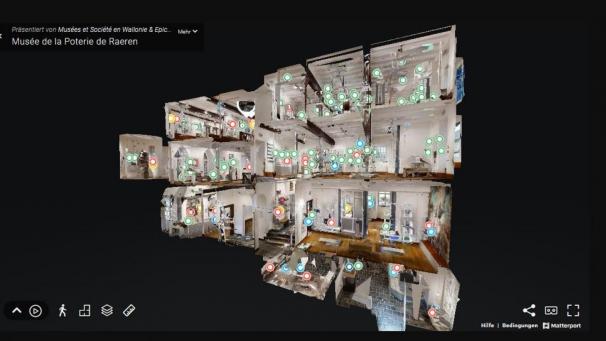 <p>So stellt sich der virtuelle Rundgang durch das Töpfereimuseum am PC dar.</p>