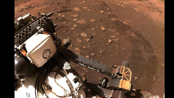 <p>„Perseverance“ war am 18. Februar nach 203 Flugtagen auf dem Mars aufgesetzt.</p>