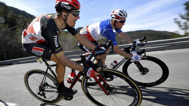 <p>Philippe Gilbert, hier mit Arnaud Démare, hat sich bei Paris-Nizza vorbereitet.</p>