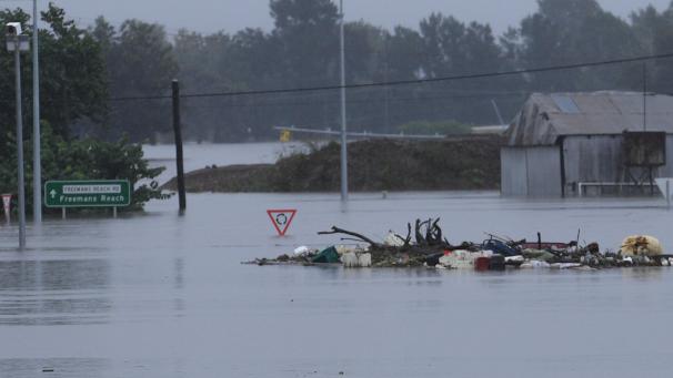 <p>Die New Windsor Bridge im Nordwesten von Sydney ist nicht mehr zu erkennen.</p>