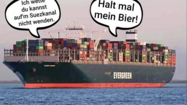 <p>Das Internet wurde mit Memes zum Thema Suezkanal-Blockade buchstäblich überschwemmt.</p>