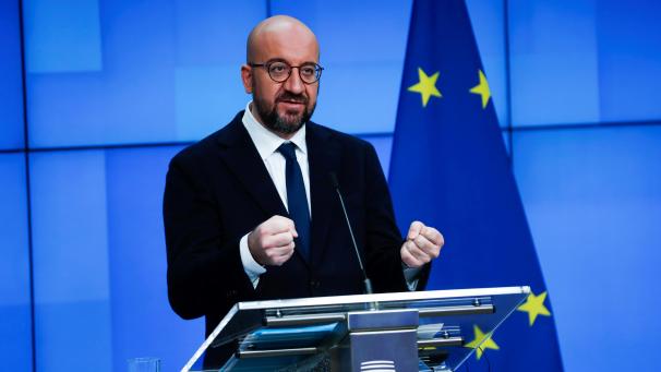 <p>Charles Michel auf der Pressekonferenz, auf der sich mehr als 20 weitere Staats- und Regierungschefs aus aller Welt für ein globales Abkommen zur Abwehr künftiger Pandemien aussprachen.</p>