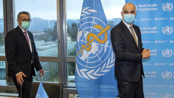 <p>Tedros Adhanom Ghebreyesus (l), Generaldirektor der Weltgesundheitsorganisation (WHO), und Alain Berset, Bundesrat und Gesundheitsminister der Schweiz</p>