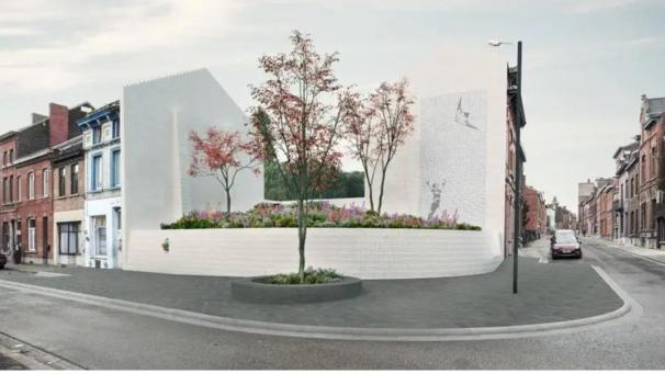 <p>Der Gedenkgarten wird um zwei Meter vom Bürgersteig erhöht errichtet und von zwei weißen Mauern umgeben sein, von denen eine das berühmte Fresko des Kindes mit seinem Drachen behält.</p>