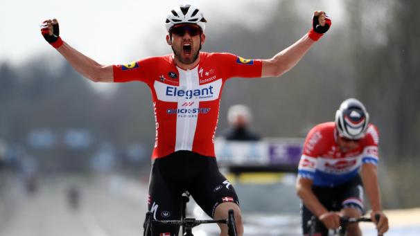 <p>Der dänische Radprofi Kasper Asgreen hat am Sonntag erstmals den Titel bei der Flandern-Rundfahrt gewonnen.</p>