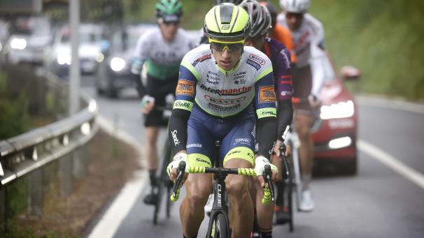 <p>Quinten Hermans (vorne) fuhr lange Zeit in der Spitzengruppe.</p>