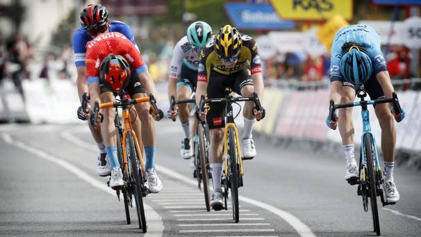 <p>Der Etappensieg von Ion Izagirre (rechts) fiel hauchdünn aus.</p>