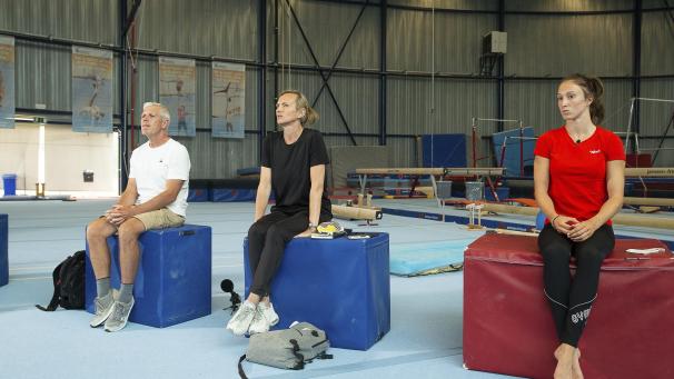 <p>Nina Derwael (rechts) mit Marjorie Heuls und Yves Kieffer</p>