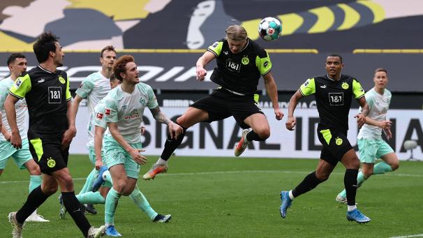 <p>Erling Haaland beendete gegen Bremen seine Torflaute.</p>