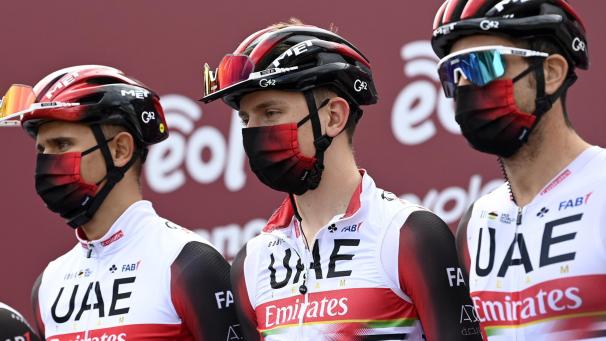 <p>Auch Tadej Pogacar wird am Mittwoch nicht starten.</p>