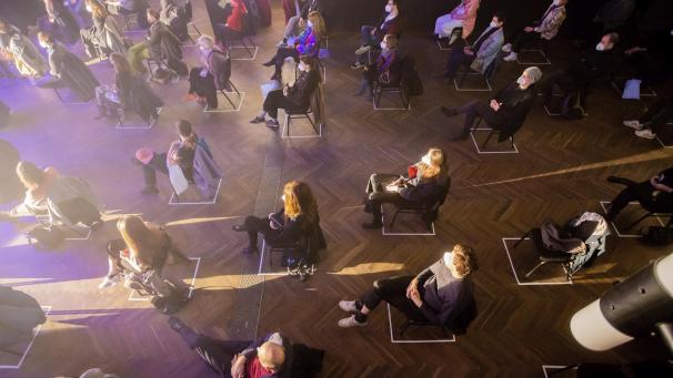 <p>Eine Testveranstaltung in Berlin im März 2021.</p>