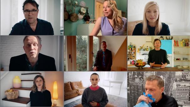 <p>Die Kombo aus einzelnen Video-Standbildern der Internetaktion #allesdichtmachen via Youtube zeigt Schauspieler, die sich an der Internetaktion unter dem Motto #allesdichtmachen beteiligen: Obere Reihe von links nach rechts: Jan-Josef Liefers, Nina Proll, Nadja Uhl. Mittlere Reihe l-r: Ulrich Tukur, Wotan Wilke Möhring, Maxim Mehmet und untere Reihe l-r Katharina Schlothauer, Peri Baumeister, Richy Müller.</p>