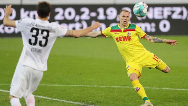<p>Ondrej Duda (rechts) traf vor der Pause zweimal für Köln.</p>