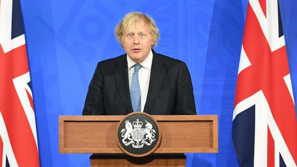 <p>Boris Johnson, Premierminister von Großbritannien, spricht bei einer Pressekonferenz in der Downing Street über die aktuelle Corona-Lage.</p>