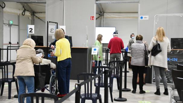 <p>Ein Blick ins Eupener Impfzentrum</p>