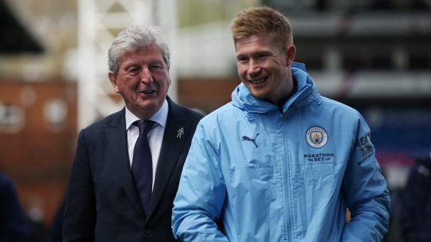 <p>Kam am Samstag im Selhurst Park nicht zum Zug: Kevin De Bruyne – hier mit Palace-Trainer Roy Hodgson.</p>