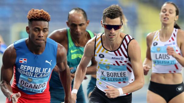 <p>Kevin Borlée während der 4x400 Meter Mixed-Staffel.</p>