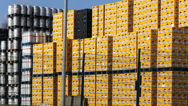 <p>Bierlager von AB Inbev in Jumet.</p>