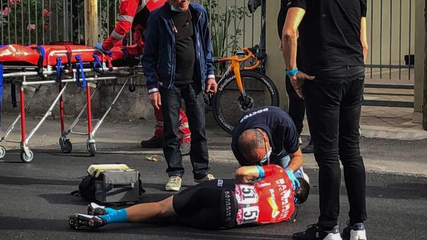 <p>Mikel Landa verletzte sich bei der fünften Etappe.</p>