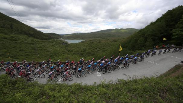 <p>Das Peloton auf dem Weg nach Guardia Sanframondi</p>