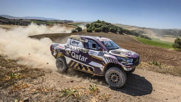 <p>Der Toyota Hilux des belgischen Teams Overdrive gewann mit Fahrer Nasser Al-Attiyh die Andalusien-Rallye.</p>