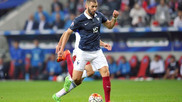 <p>Karim Benzema bei seinem letzten Auftritt im Trikot der französischen Nationalmannschaft.</p>