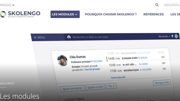 <p>Blick auf die Website mit der multifunktionalen Software „Skolengo“</p>