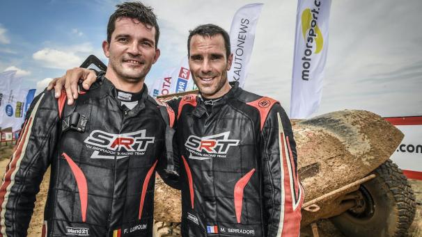 <p>Fabian Lurquin (links), hier bei der Dakar-Rallye 2021 mit Mathieu Serradori, wird neuer Copilot von Rekordweltmeister Sébastien Loeb.</p>