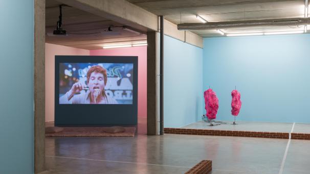 <p>In der aktuellen Ikob-Ausstellung von Helen Anna Flanagan geht es unter anderem um Nahrung aufnehmen, verdauen und ausscheiden. Und dazwischen spielen sich skurrile Szenen ab.</p>