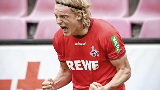 <p>Sebastiaan Bornauw köpfte Köln in die Relegation.</p>