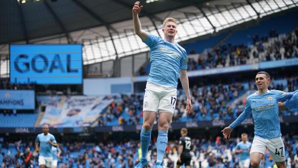 <p>Kevin De Bruyne (l.) wird auch heute Abend der Schlüsselspieler von Manchester City.</p>