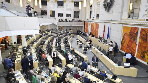 <p>Der österreichische Nationalrate im Parlamentsausweichquartier in der Wiener Hofburg.</p>