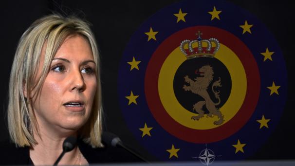 <p>Ludivine Dedonder während einer Pressekonferenz am Dienstag.</p>