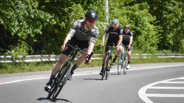 <p>Kevin Hendriks (vorne) und Arnaud Bebronne (hinten) waren insgesamt 14,5 Stunden lang auf der Frankendelle unterwegs.</p>