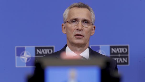<p>Jens Stoltenberg, Generalsekretär der NATO, spricht bei einer Pressekonferenz am Montag.</p>