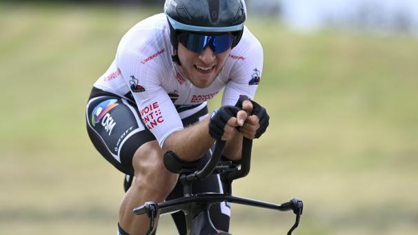<p>Ilan De Wilder beim Zeitfahren</p>