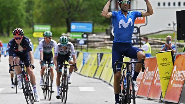 <p>Alejandro Valverde gewann den Bergaufsprint.</p>