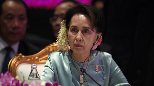 <p>Myanmars entmachtete Regierungschefin Aung San Suu Kyi</p>