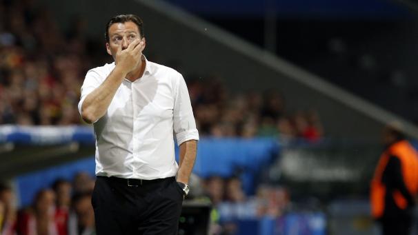 <p>Ex-Nationaltrainer Marc Wilmots während des EM-Viertelfinals 2016 gegen Wales</p>