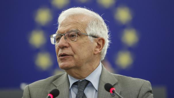 <p>Josep Borrell, Hoher Vertreter der Europäischen Union für Außen- und Sicherheitspolitik, spricht vor dem EU-Parlament die aktuelle Situation in Belarus.</p>